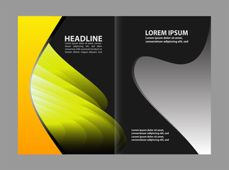 Black and orange template for advertising brochure
