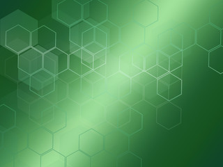 Geometric Grid pattern of green hexagons
