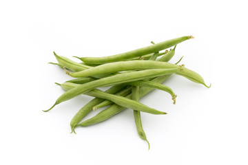 Green beans isolated on a white background.