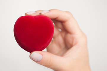 Fototapeta premium gift box with a ring in hand