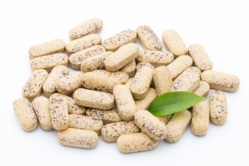 Alternative Medicine. Vitamin capsules. Homeopathic supplement.