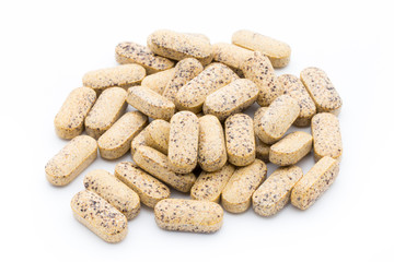 Alternative Medicine. Vitamin capsules. Homeopathic supplement.