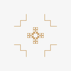 The symbol and runes for background. Symbol for design tile, wallpaper, textiles and more. Golden color of the symbol.