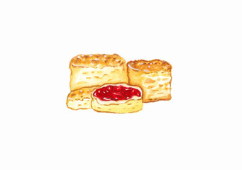 Scone, watercolor