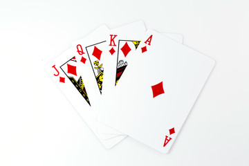 Playing cards - isolated on white background