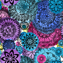 Hand drawn floral seamlees pattern