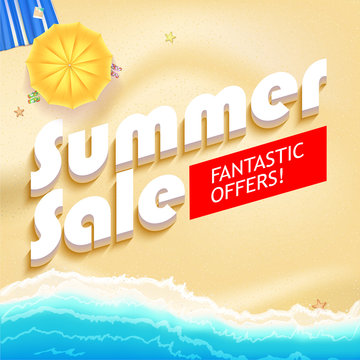 Summer sale bright vector