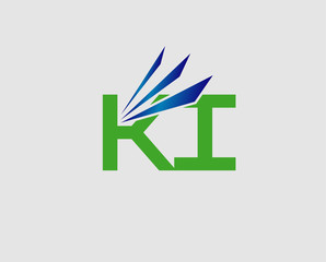 Ki company linked letter logo
