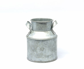milk can on white background