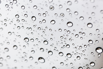 Water drop windshield mirror with the sky.
