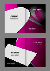 Fototapeta premium Vector empty bifold brochure print template design 