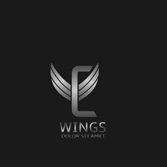 Wings C letter logo