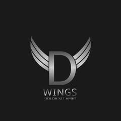 Wings D letter logo