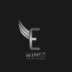 Wings E letter logo