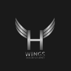 Wings H letter logo