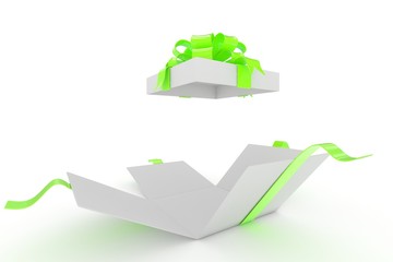 open gift box on white background. 3d rendering.