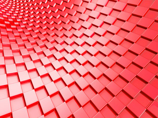 Elegant red metallic cubes background