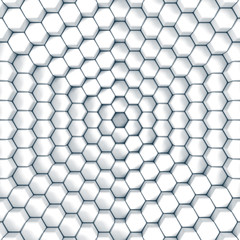 White Hexagon Pattenr Blocks Wall Background
