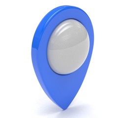 blue map pointer isolated. 3d rendering.