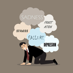 Desperate businessman under a lot of trouble