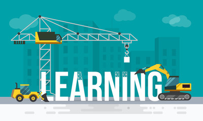 Modern vector illustration word concept for learning.Business concept web banner.