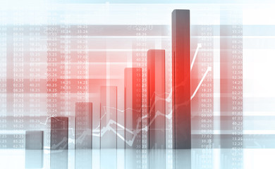 Business graph. 3d illustration.