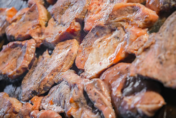 Obraz na płótnie Canvas Pork meat steak grill BBQ barbecue detail