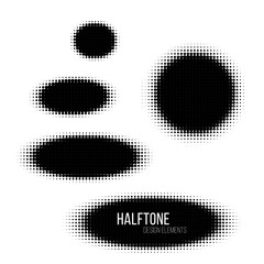 Black geometric ellipse halftone design elements - 114968820