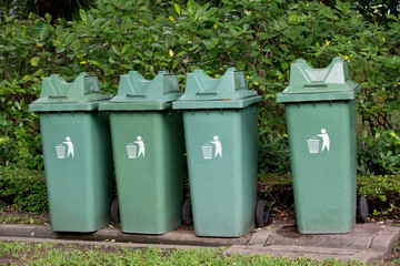 garbage bin  in the park