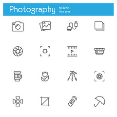 photography line icons