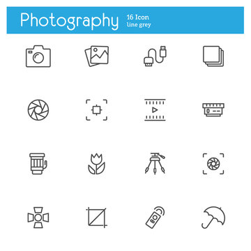 photography line icons