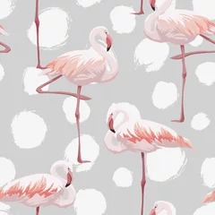 Acrylic prints Flamingo Pink flamingo seamless pattern