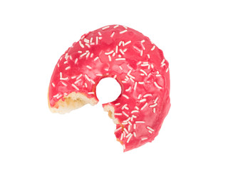 Bitten pink donut