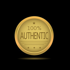 Golden authentic label