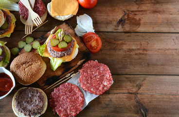 Few homemade hamburgers