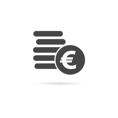 Euro coins flat icon