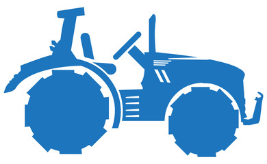 Trattore agricolo blu