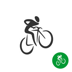 Bicyclist black silhouette logo