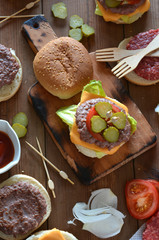Few homemade hamburgers