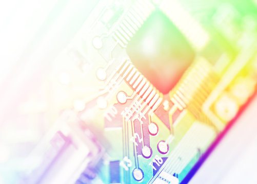 Detail of electronic board ,Macro with extremely shallow dof.