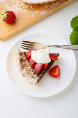 piece of strawberries tart