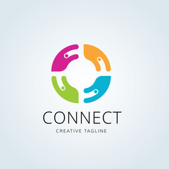 People connect logo,Family logo,Brand identity for creative learning and education.