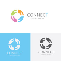 People connect logo,Family logo,Brand identity for creative learning and education.