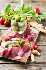 Italian traditional carpaccio of beef