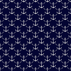 Seamless pattern with anchors.