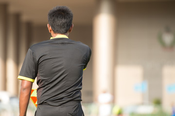 Assistant football referee and Referee's flag