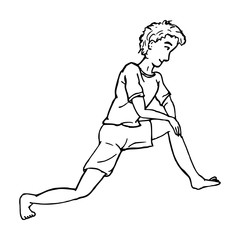 Jongen doet warming up