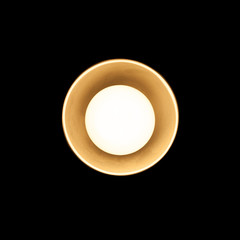 Small tungsten lamp in metal lampshade