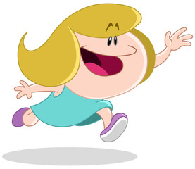 Girl running to catch