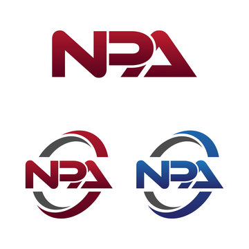 Modern 3 Letters Initial logo Vector Swoosh Red Blue npa